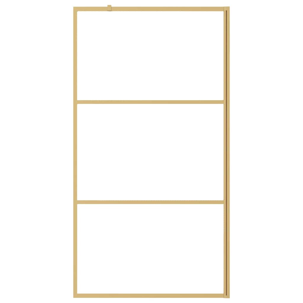 Parete per Doccia Walk-in Vetro Trasparente ESG 100x195 cm Oro