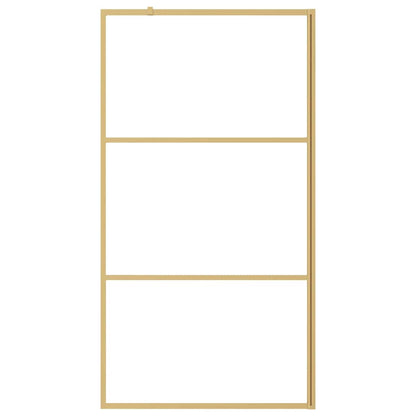 Parete per Doccia Walk-in Vetro Trasparente ESG 100x195 cm Oro