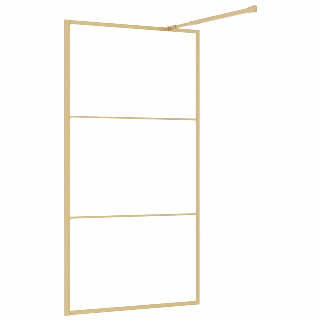 Parete per Doccia Walk-in Vetro Trasparente ESG 100x195 cm Oro
