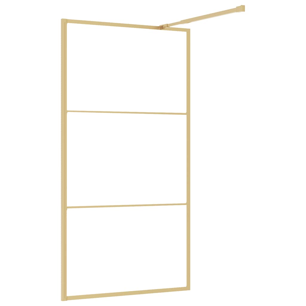 Parete per Doccia Walk-in Vetro Trasparente ESG 115x195 cm Oro | homemem39