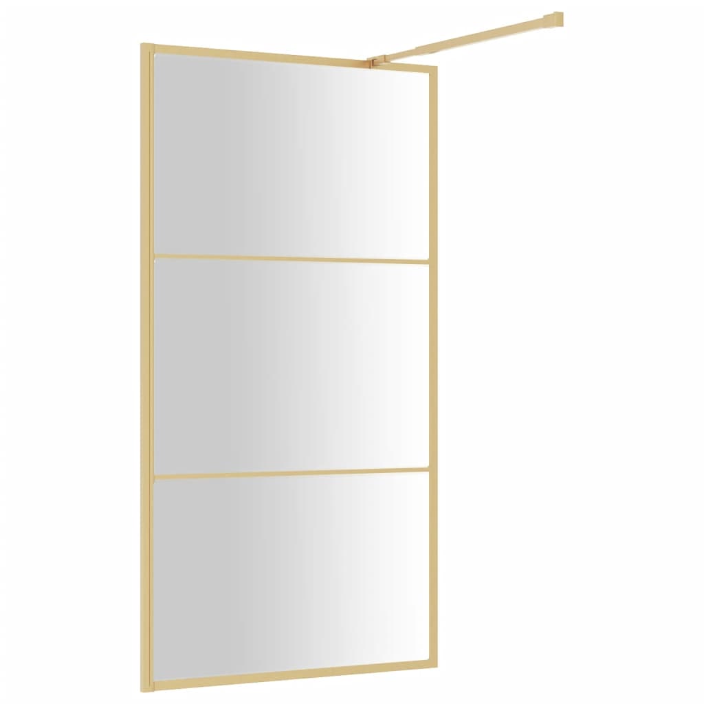 Parete per Doccia Walk-in Vetro Trasparente ESG 115x195 cm Oro - homemem39