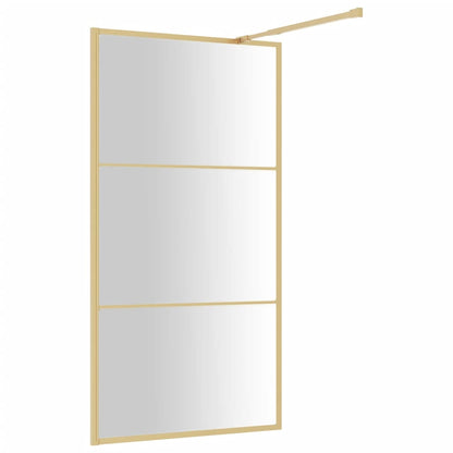 Parete per Doccia Walk-in Vetro Trasparente ESG 115x195 cm Oro - homemem39