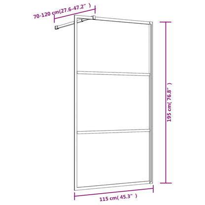 Parete per Doccia Walk-in Vetro Trasparente ESG 115x195 cm Oro - homemem39