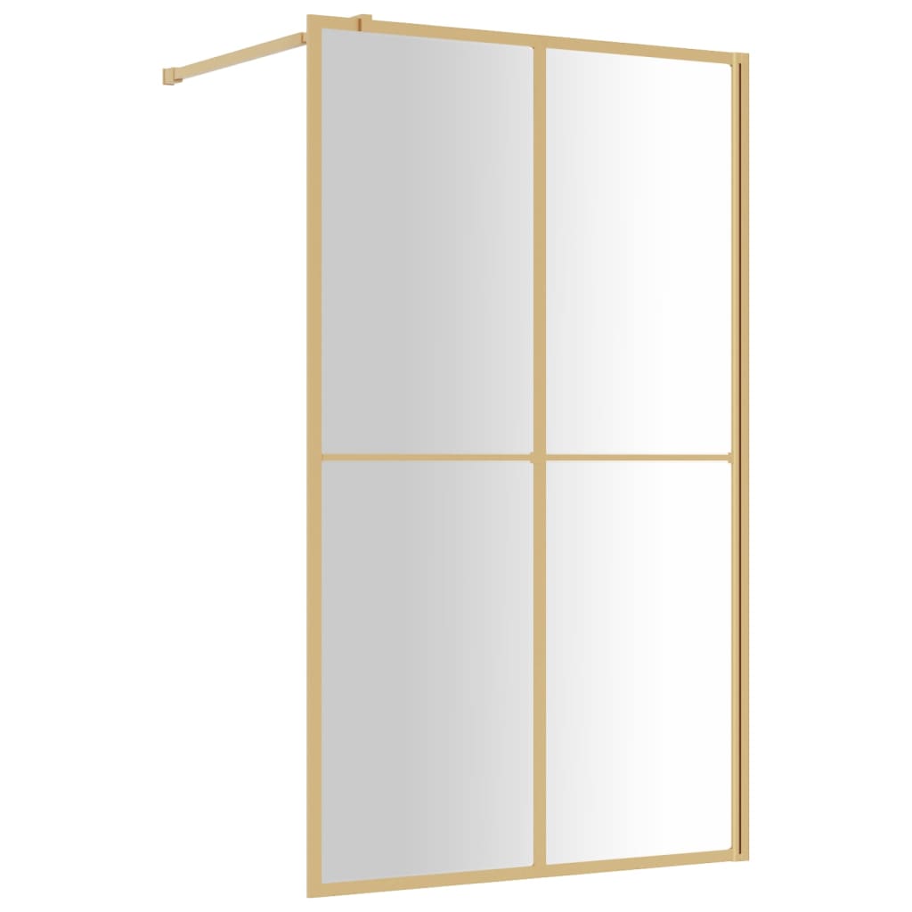 Parete per Doccia Walk-in Vetro Trasparente ESG 118x195 cm Oro - homemem39