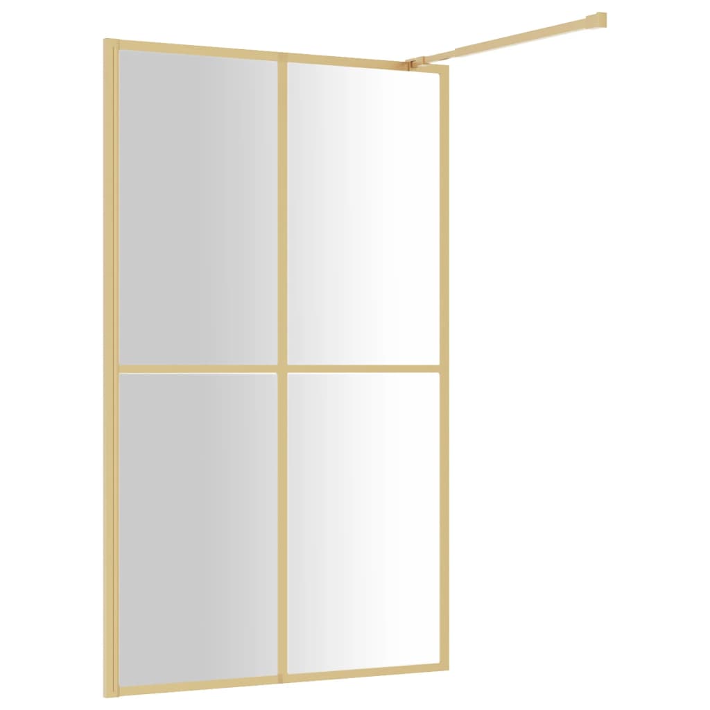 Parete per Doccia Walk-in Vetro Trasparente ESG 118x195 cm Oro - homemem39