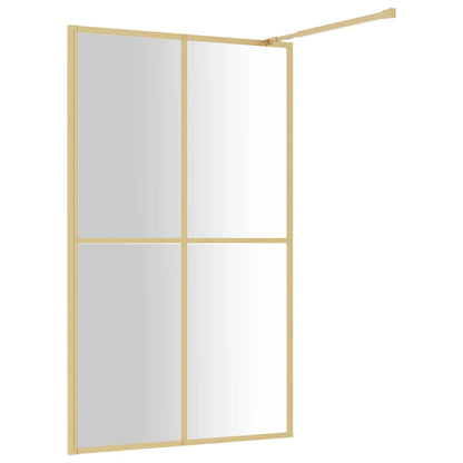 Parete per Doccia Walk-in Vetro Trasparente ESG 118x195 cm Oro - homemem39