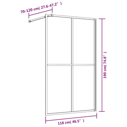 Parete per Doccia Walk-in Vetro Trasparente ESG 118x195 cm Oro | homemem39