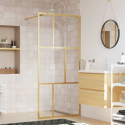 Parete per Doccia Walk-in Vetro Trasparente ESG 80x195 cm Oro | homemem39