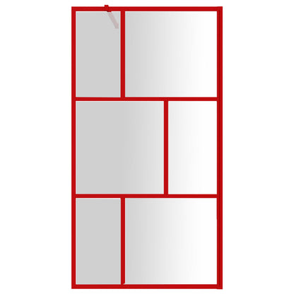 Parete per Doccia Walk-in Vetro Trasparente ESG 115x195cm Rossa