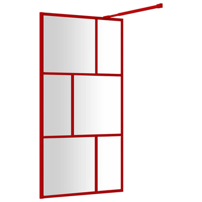 Parete per Doccia Walk-in Vetro Trasparente ESG 115x195cm Rossa