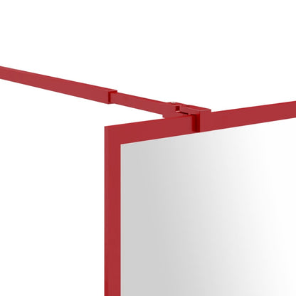 Parete per Doccia Walk-in Vetro Trasparente ESG 115x195cm Rossa
