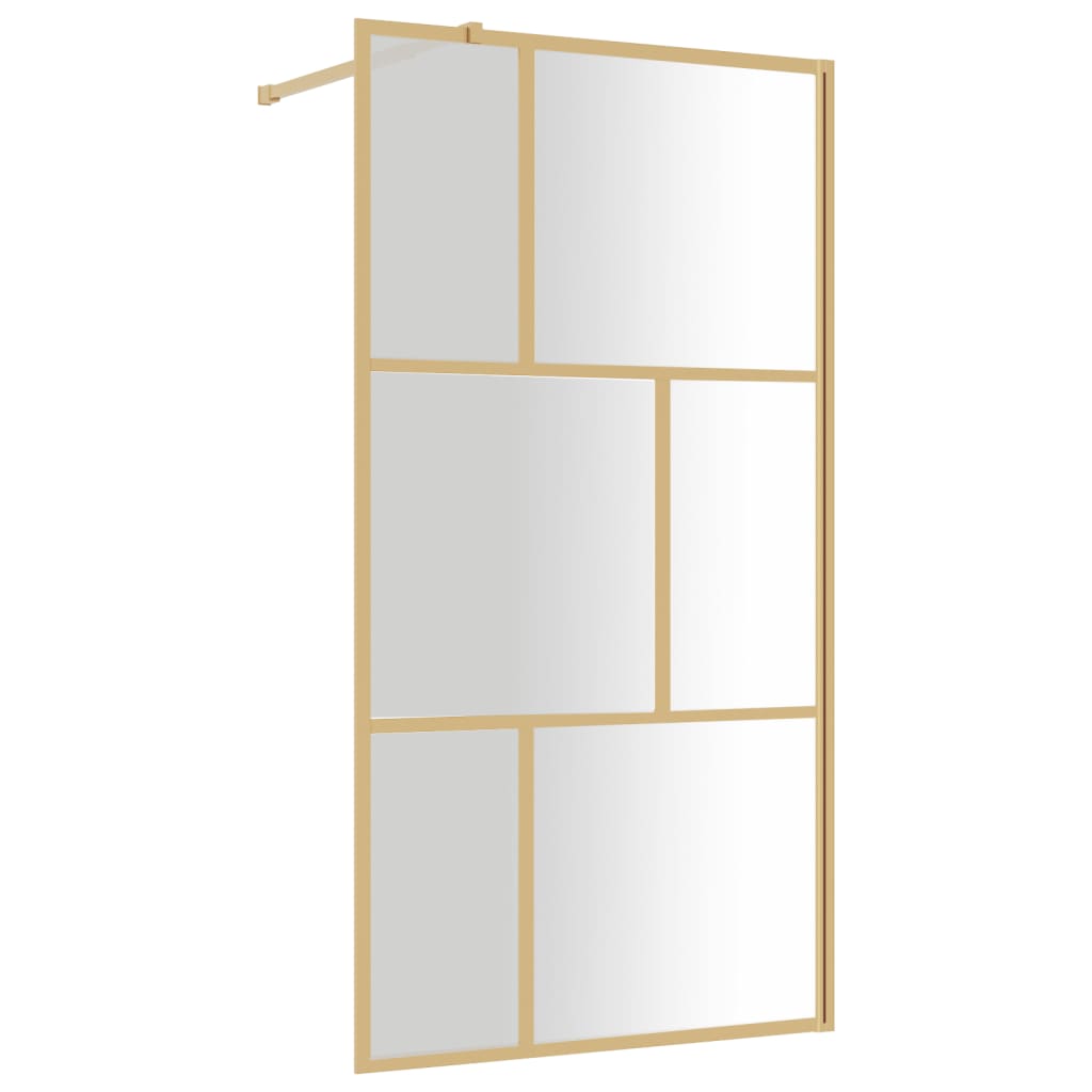 Parete per Doccia Walk-in Vetro Trasparente ESG 115x195 cm Oro - homemem39