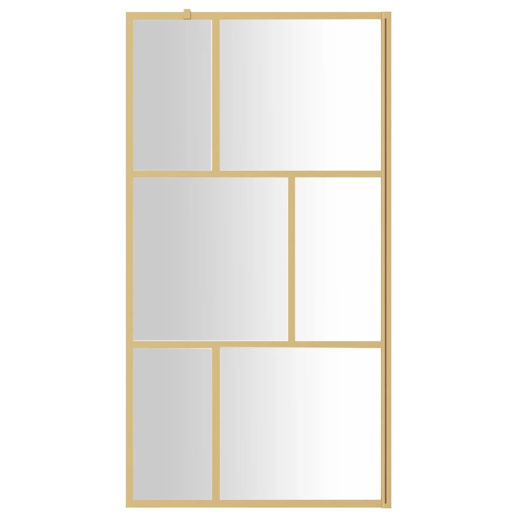 Parete per Doccia Walk-in Vetro Trasparente ESG 115x195 cm Oro | homemem39