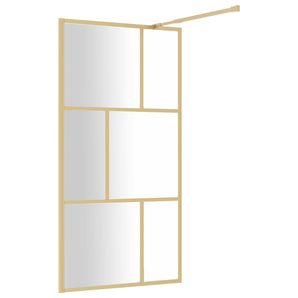 Parete per Doccia Walk-in Vetro Trasparente ESG 115x195 cm Oro | homemem39