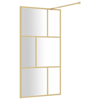 Parete per Doccia Walk-in Vetro Trasparente ESG 115x195 cm Oro - homemem39