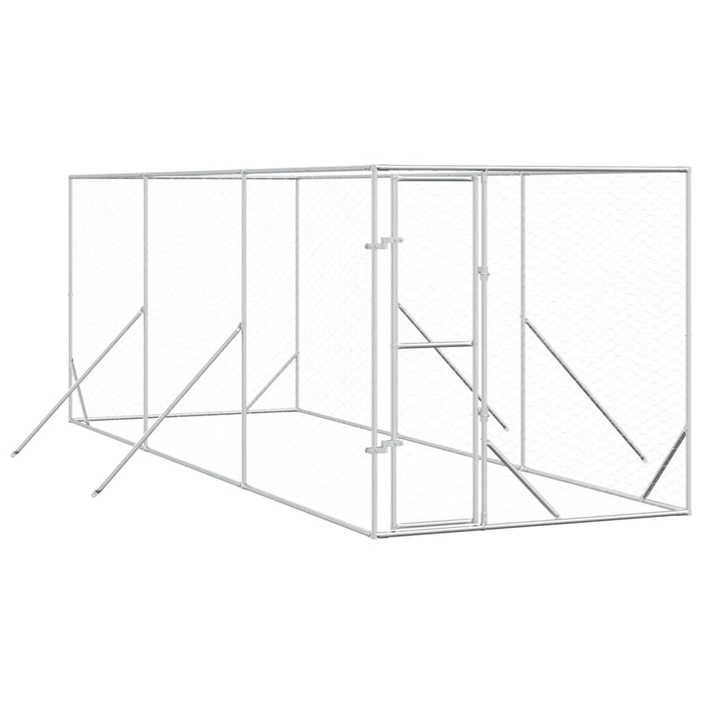 Cuccia per Cani da Esterno Argento 2x6x2 m Acciaio Zincato | homemem39