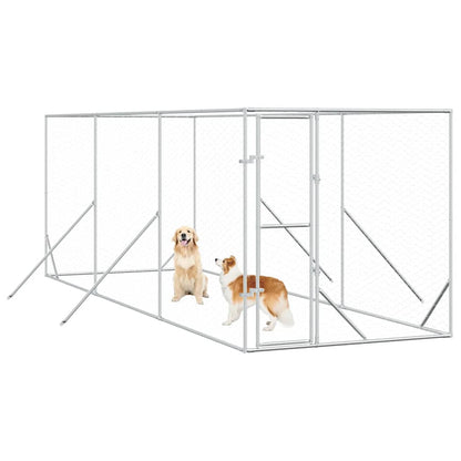 Cuccia per Cani da Esterno Argento 2x6x2 m Acciaio Zincato | homemem39