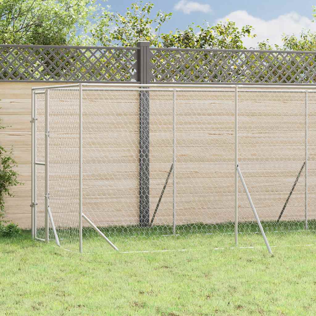 Cuccia per Cani da Esterno Argento 2x6x2 m Acciaio Zincato | homemem39