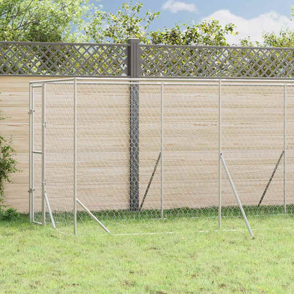 Cuccia per Cani da Esterno Argento 2x6x2 m Acciaio Zincato | homemem39