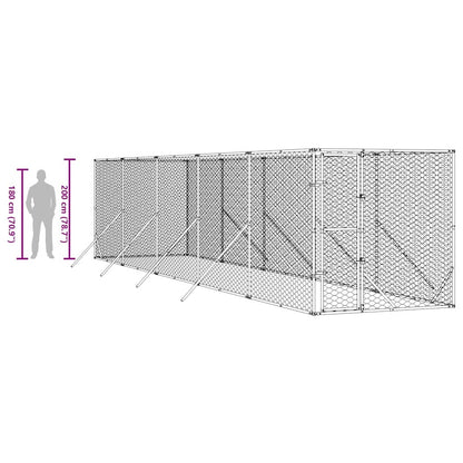 Cuccia per Cani da Esterno Argento 2x10x2 m Acciaio Zincato | homemem39
