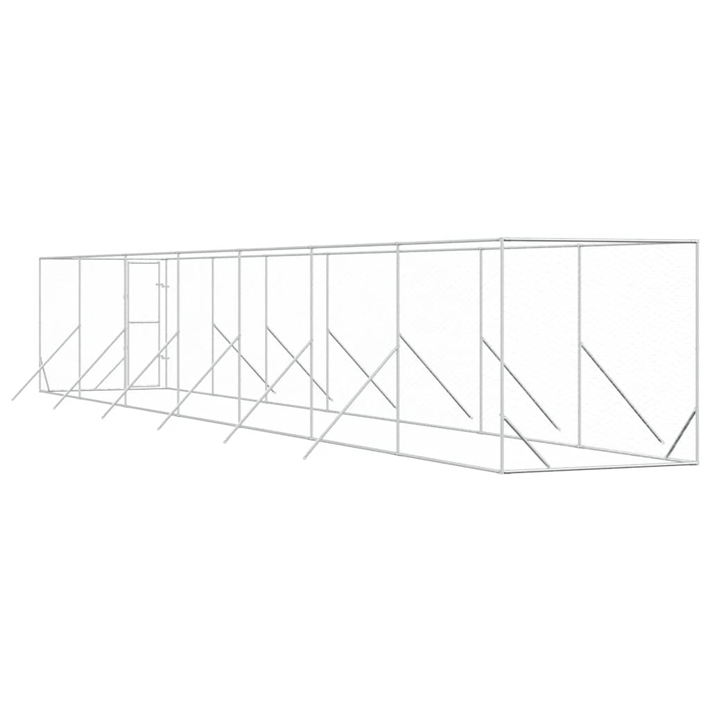 Cuccia per Cani da Esterno Argento 2x14x2 m Acciaio Zincato | homemem39