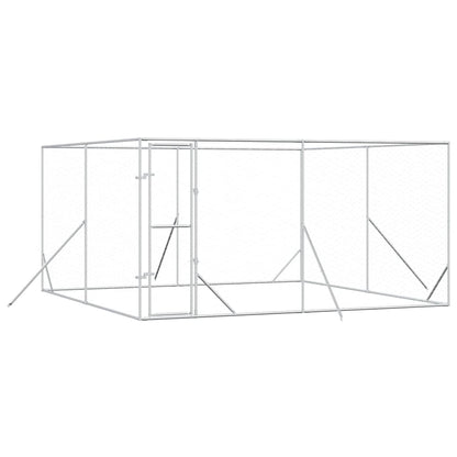 Cuccia per Cani da Esterno Argento 4x4x2 m in Acciaio Zincato | homemem39