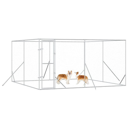 Cuccia per Cani da Esterno Argento 4x4x2 m in Acciaio Zincato | homemem39