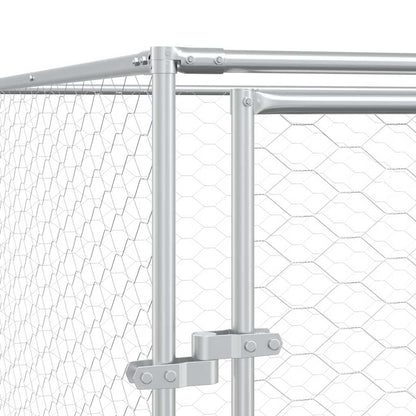 Cuccia per Cani da Esterno Argento 4x8x2 m in Acciaio Zincato | homemem39