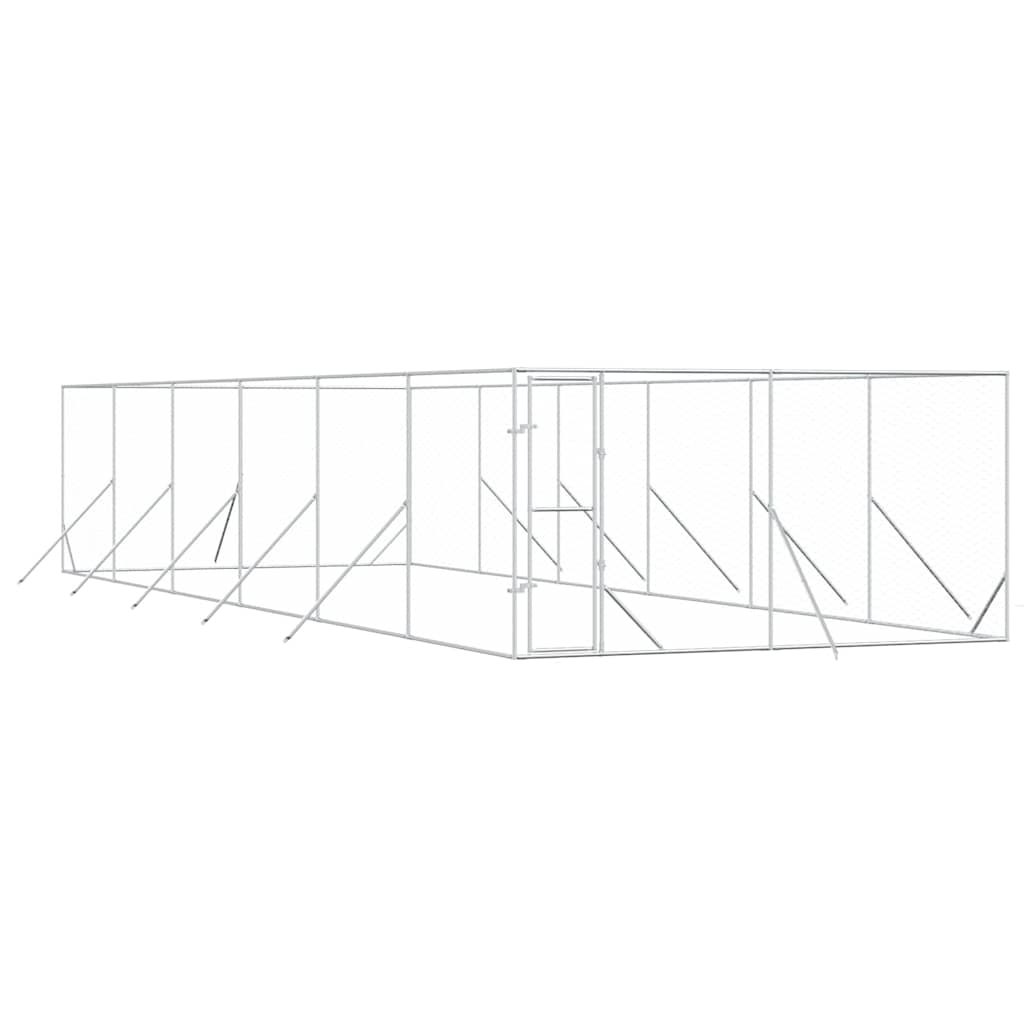 Cuccia per Cani da Esterno Argento 4x12x2 m in Acciaio Zincato | homemem39
