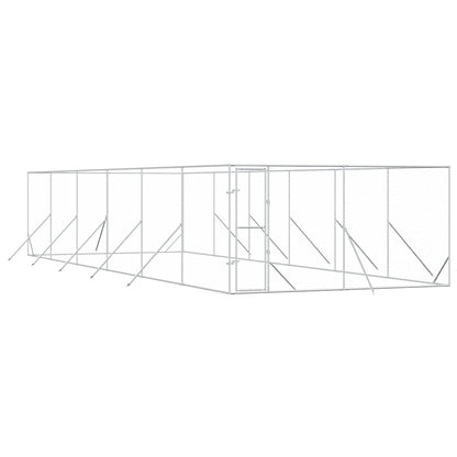 Cuccia per Cani da Esterno Argento 4x12x2 m in Acciaio Zincato | homemem39