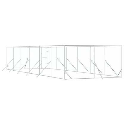 Cuccia per Cani da Esterno Argento 4x12x2 m in Acciaio Zincato | homemem39