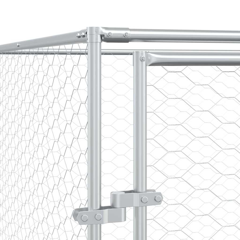 Cuccia per Cani da Esterno Argento 4x12x2 m in Acciaio Zincato | homemem39