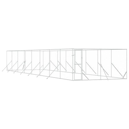 Cuccia per Cani da Esterno Argento 4x16x2 m in Acciaio Zincato