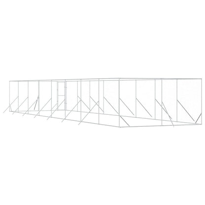 Cuccia per Cani da Esterno Argento 4x16x2 m in Acciaio Zincato