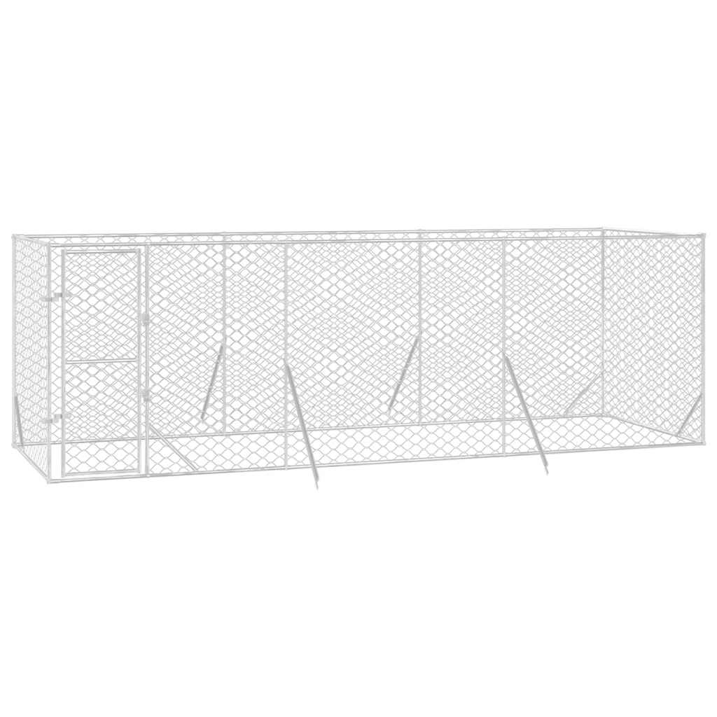 Cuccia per Cani da Esterno Argento 6x2x2 m in Acciaio Zincato | homemem39