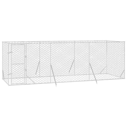 Cuccia per Cani da Esterno Argento 6x2x2 m in Acciaio Zincato | homemem39