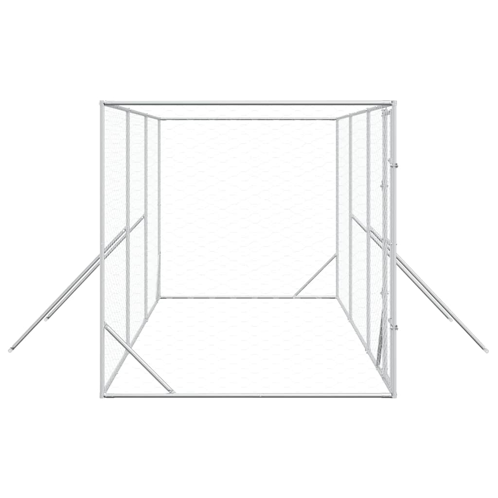 Cuccia per Cani da Esterno Argento 6x2x2 m in Acciaio Zincato | homemem39