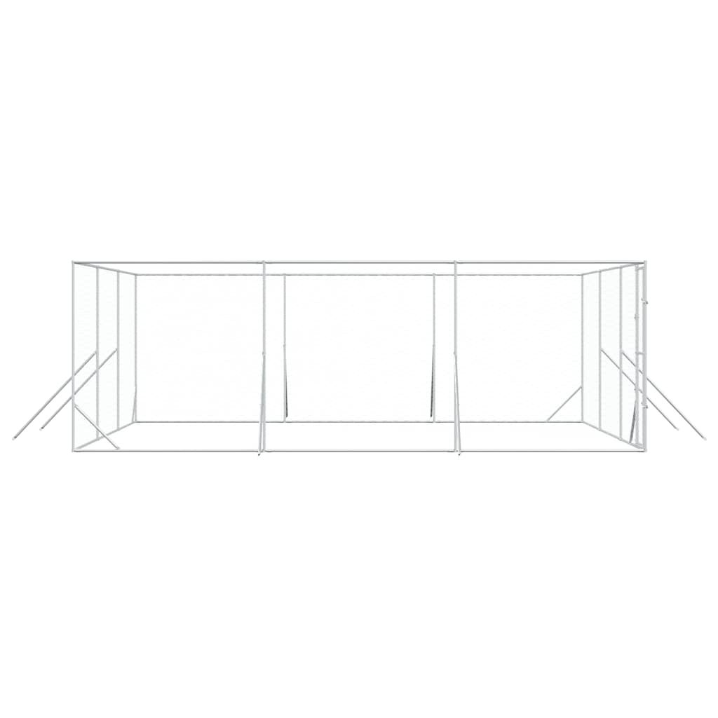 Cuccia per Cani da Esterno Argento 6x6x2 m in Acciaio Zincato | homemem39