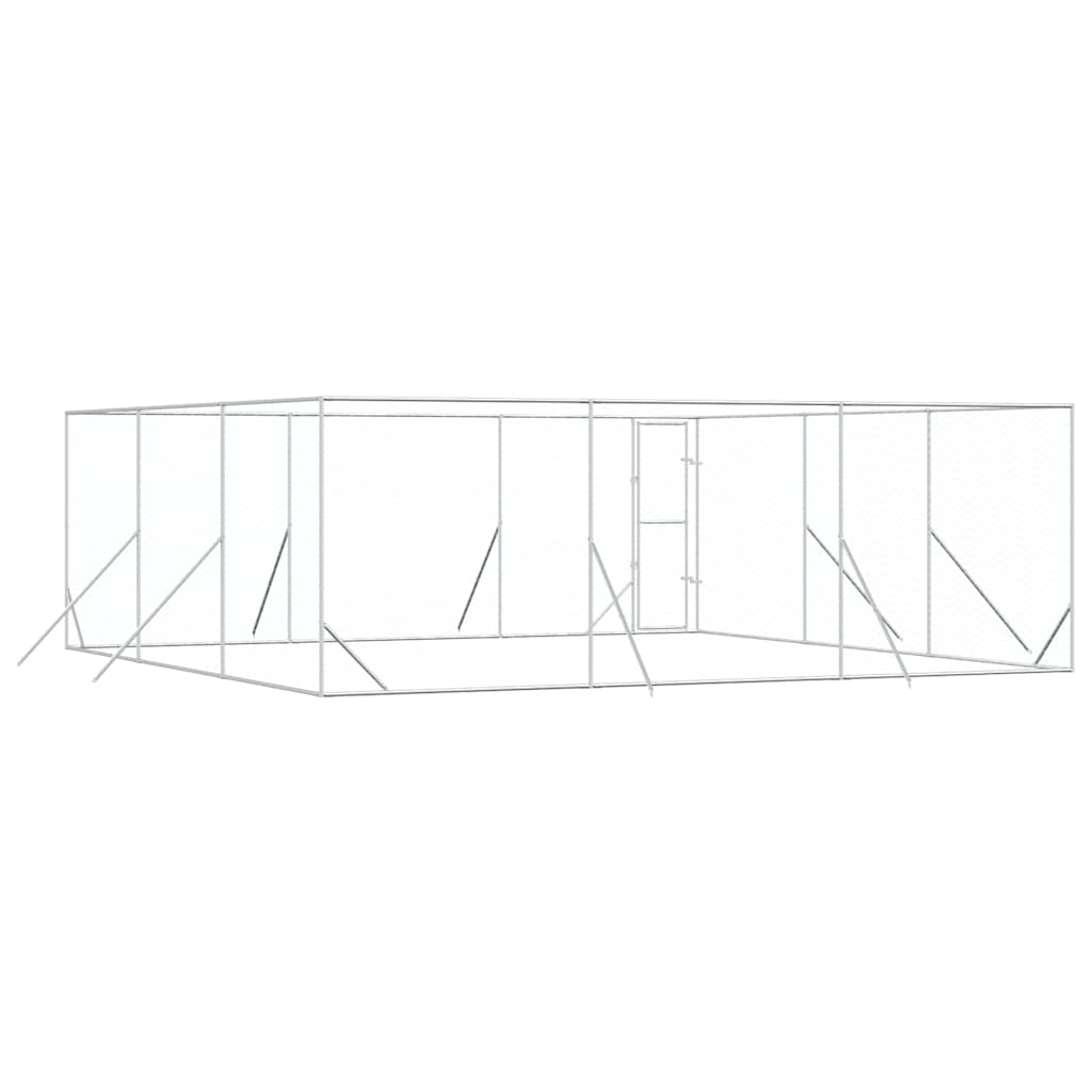 Cuccia per Cani da Esterno Argento 6x6x2 m in Acciaio Zincato | homemem39