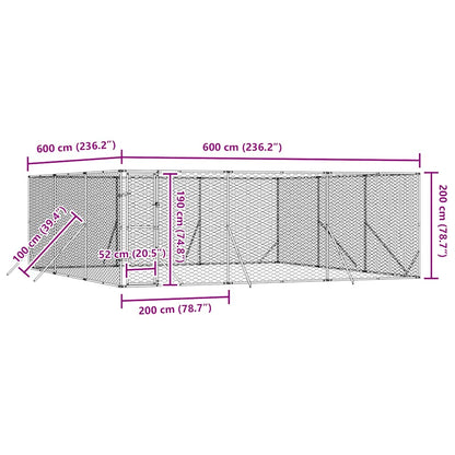 Cuccia per Cani da Esterno Argento 6x6x2 m in Acciaio Zincato | homemem39