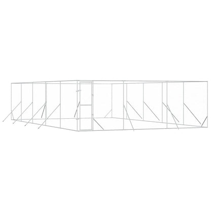 Cuccia per Cani da Esterno Argento 6x10x2 m in Acciaio Zincato | homemem39