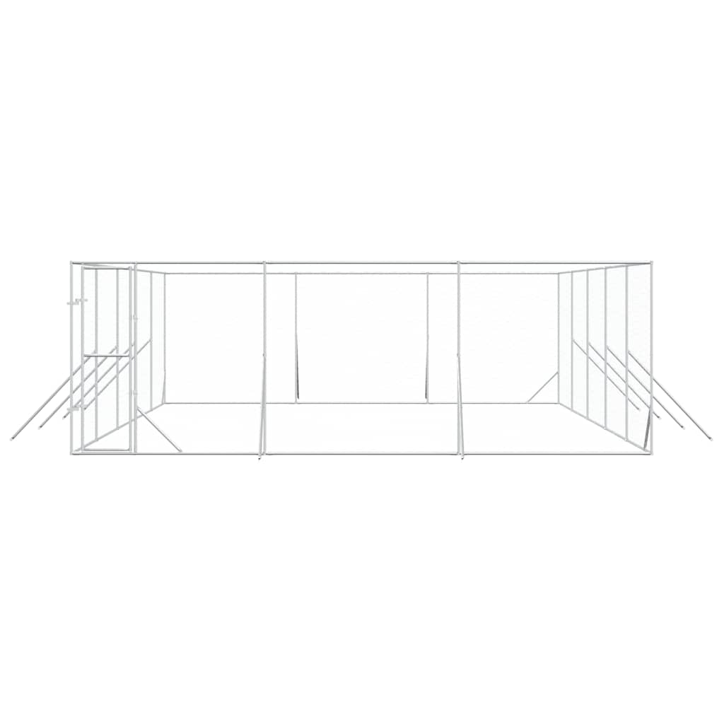 Cuccia per Cani da Esterno Argento 6x10x2 m in Acciaio Zincato | homemem39