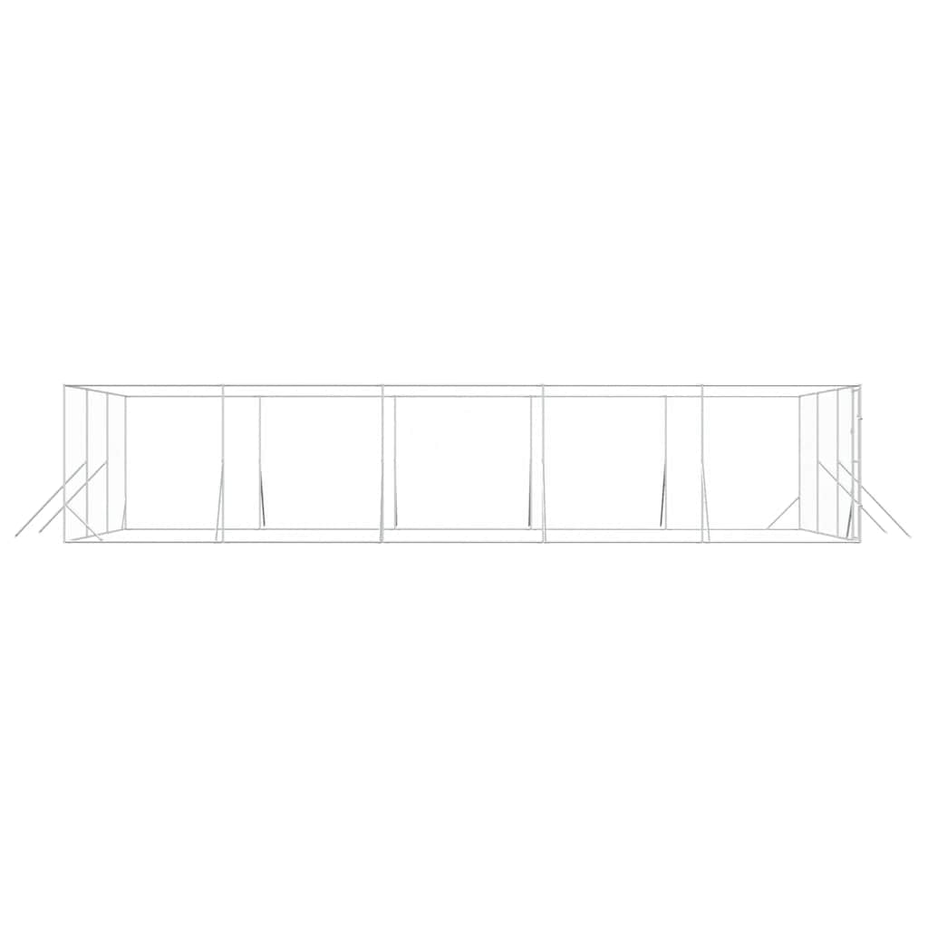 Cuccia per Cani da Esterno Argento 6x10x2 m in Acciaio Zincato | homemem39