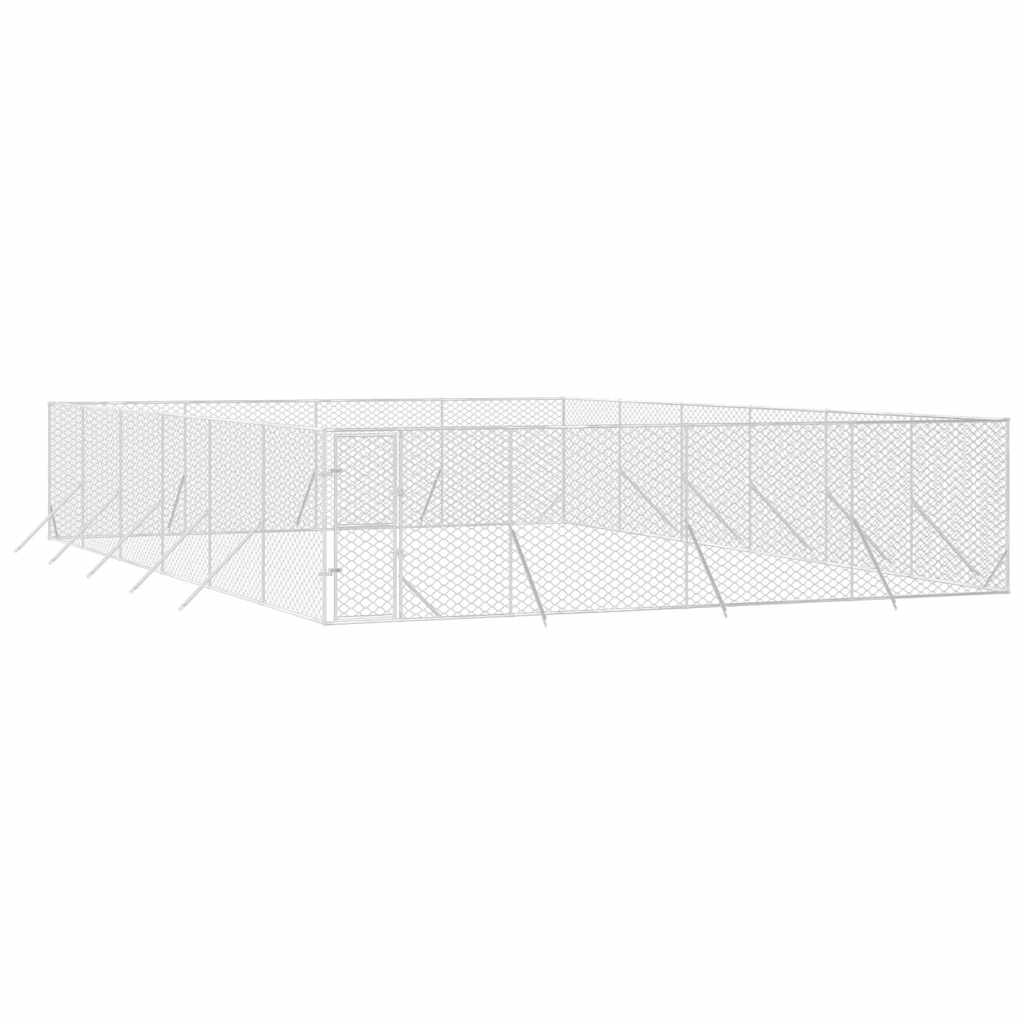 Cuccia per Cani da Esterno Argento 8x12x2 m in Acciaio Zincato | homemem39