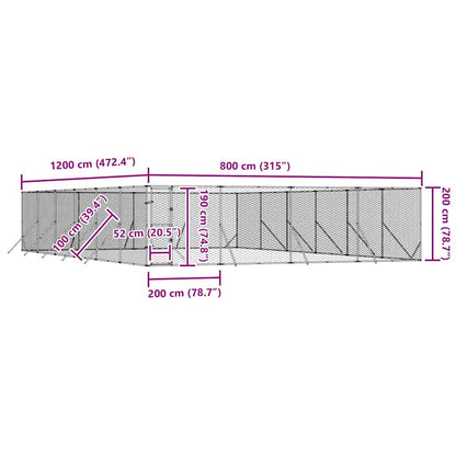 Cuccia per Cani da Esterno Argento 8x12x2 m in Acciaio Zincato | homemem39
