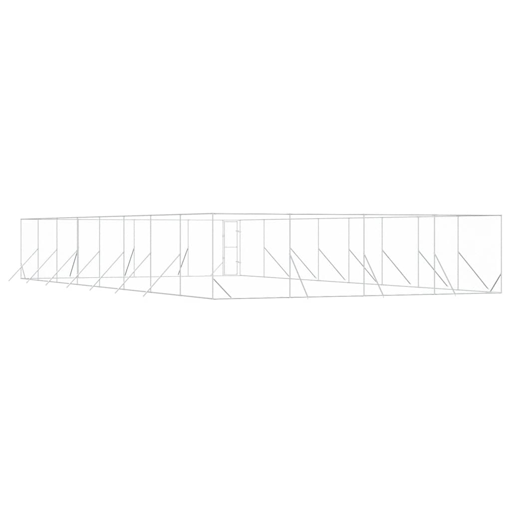 Cuccia per Cani da Esterno Argento 8x16x2 m in Acciaio Zincato | homemem39