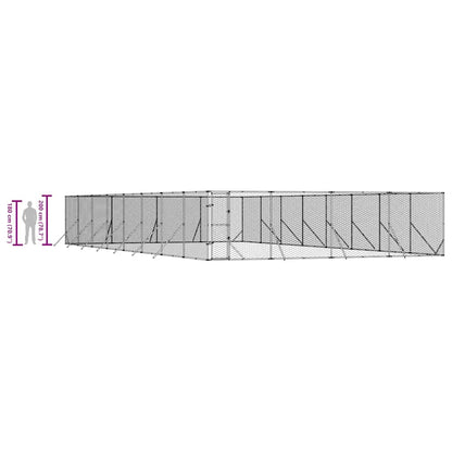 Cuccia per Cani da Esterno Argento 8x16x2 m in Acciaio Zincato | homemem39