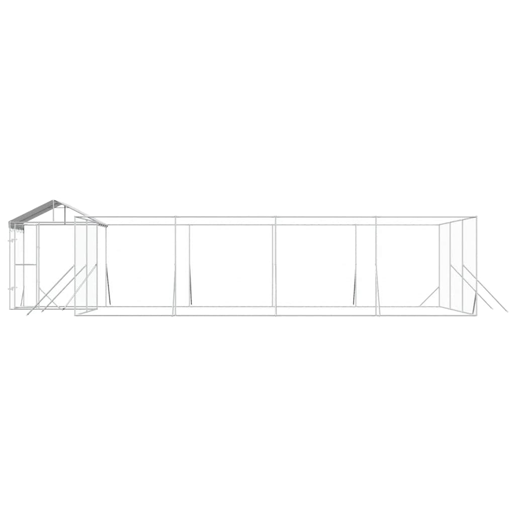 Cuccia Cani da Esterno Tetto Argento 10x6x2,5 m Acciaio Zincato | homemem39