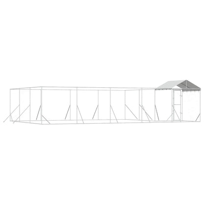 Cuccia Cani da Esterno Tetto Argento 10x6x2,5 m Acciaio Zincato | homemem39