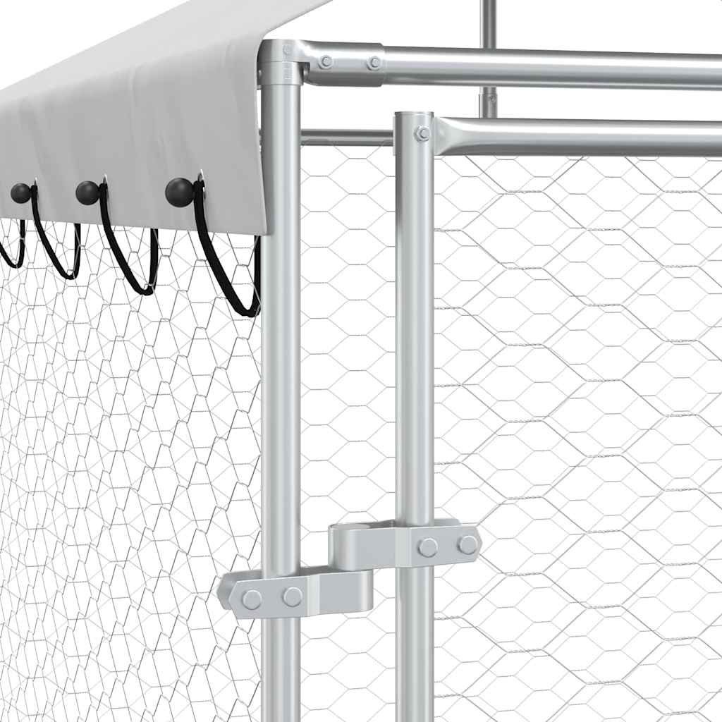 Cuccia Cani da Esterno Tetto Argento 10x6x2,5 m Acciaio Zincato | homemem39